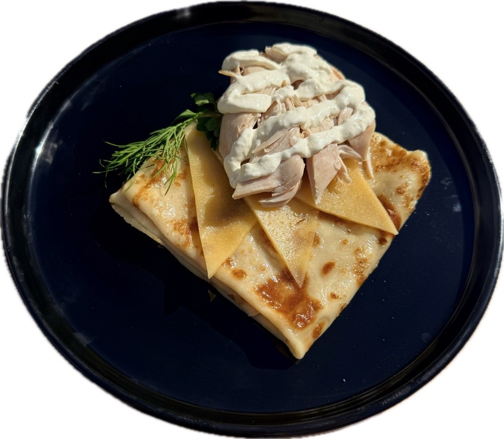 Блин с курочкой в сливочном соусе